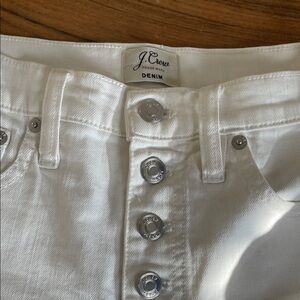 J. Crew White Denim Shorts SIZE 24 XS high waisted button front NWOT